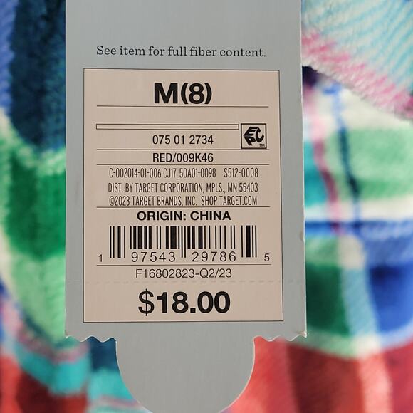 Cat & Jack Kids Multicolor Plaid Bath Robe w/ Hood, Red/Blue, Size M (8), NWT - Picture 4 of 6